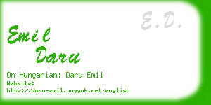 emil daru business card